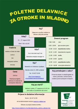 poletne, delavnice, za otroke, in mladino