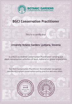 bgci conservation practioner accreditation university botanic gardens Ljubljana
